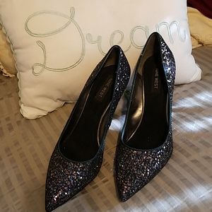 Nine west glitter glam heels